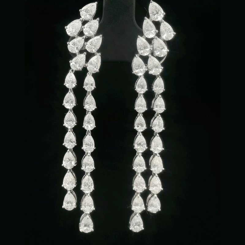 The Lunar Chandelier | white-gold earrings with EF color and VVS-VS clarity diamonds