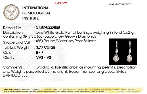 The Pure Elegance | white-gold earrings with EF color and VVS-VS clarity diamonds