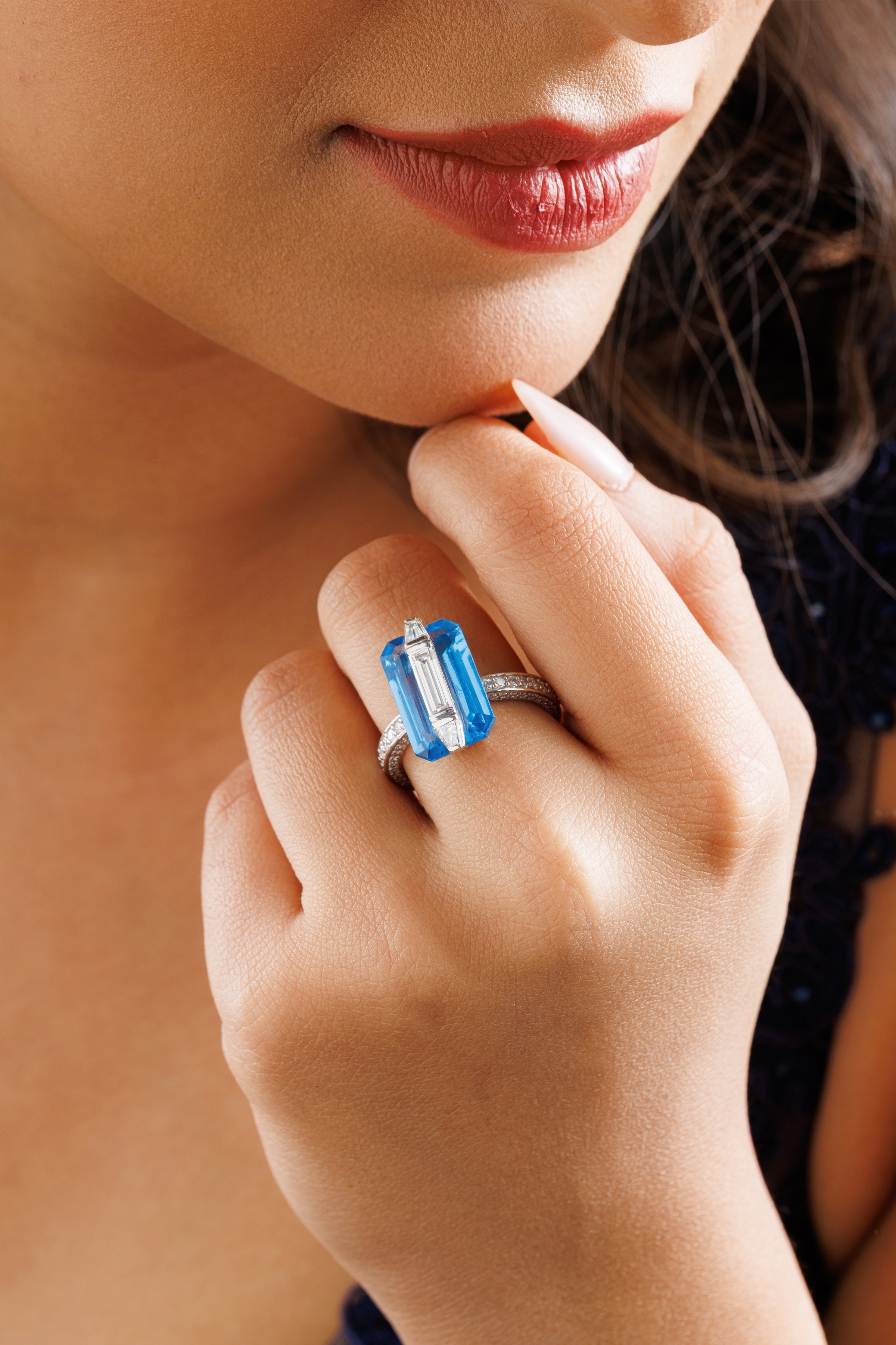 Celestine Axis Bleu Ring