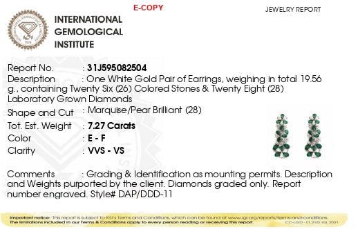 The Emerald Monarch’s Blush | white-gold earrings with EF color and VVS-VS clarity diamonds