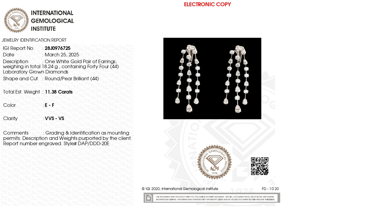 The Eternal Diamond Dew | white-gold earrings with EF color and VVS-VS clarity diamonds
