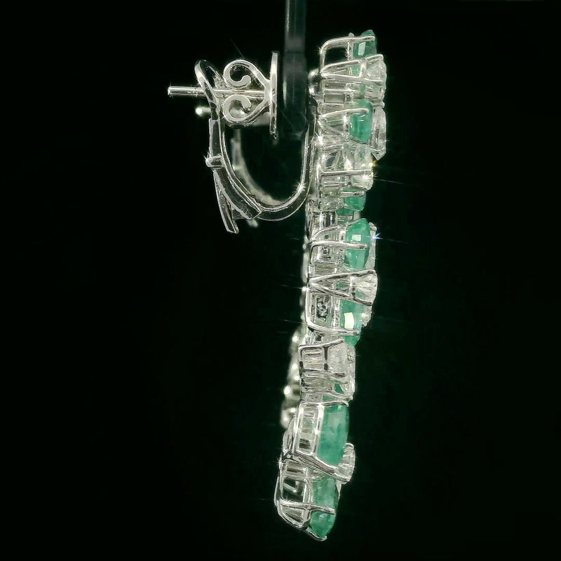 The Emerald Monarch’s Blush | white-gold earrings with EF color and VVS-VS clarity diamonds