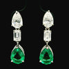 The Empress' Emerald Teardrop | white-gold earrings with EF color and VVS-VS clarity diamonds