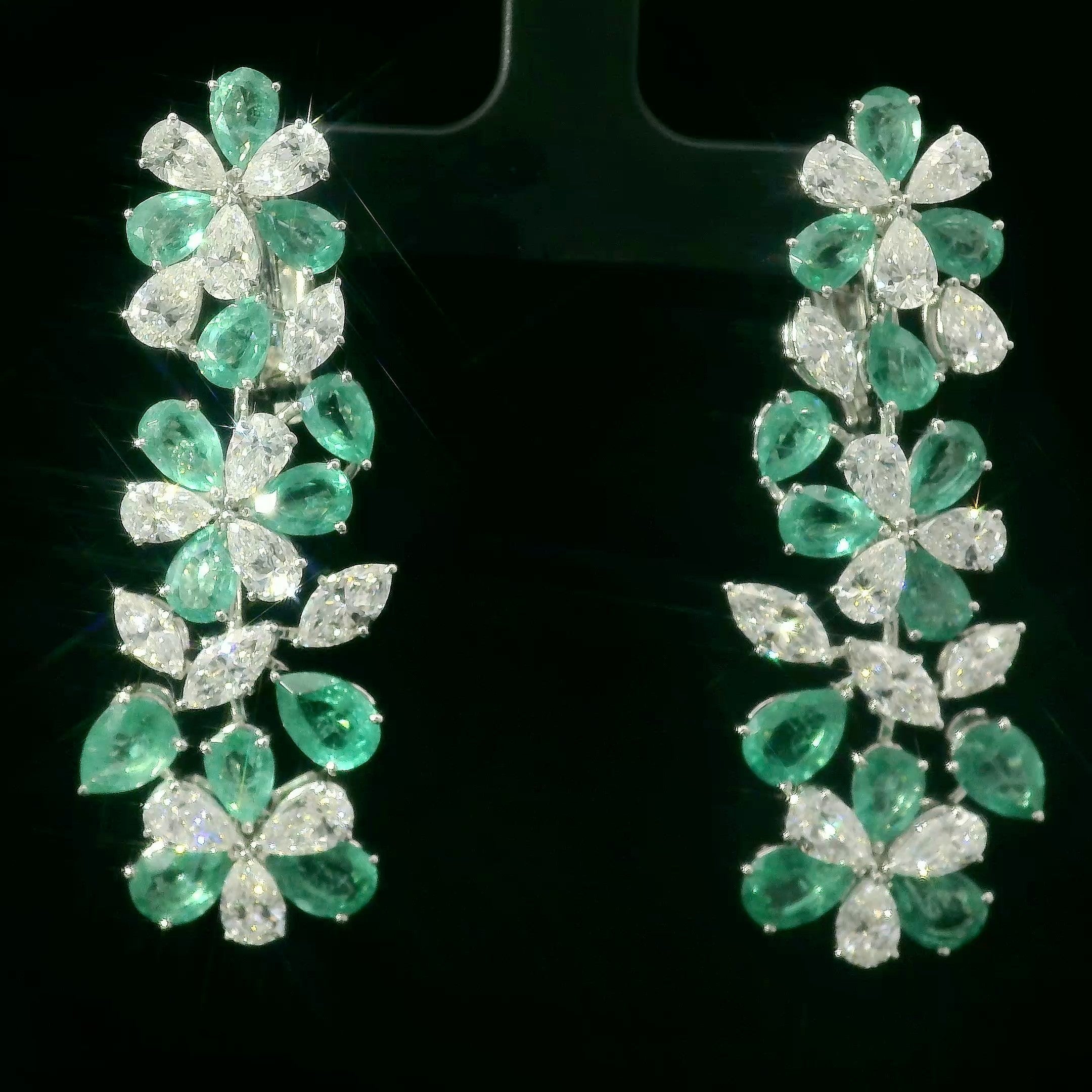 The Emerald Monarch’s Blush | white-gold earrings with EF color and VVS-VS clarity diamonds