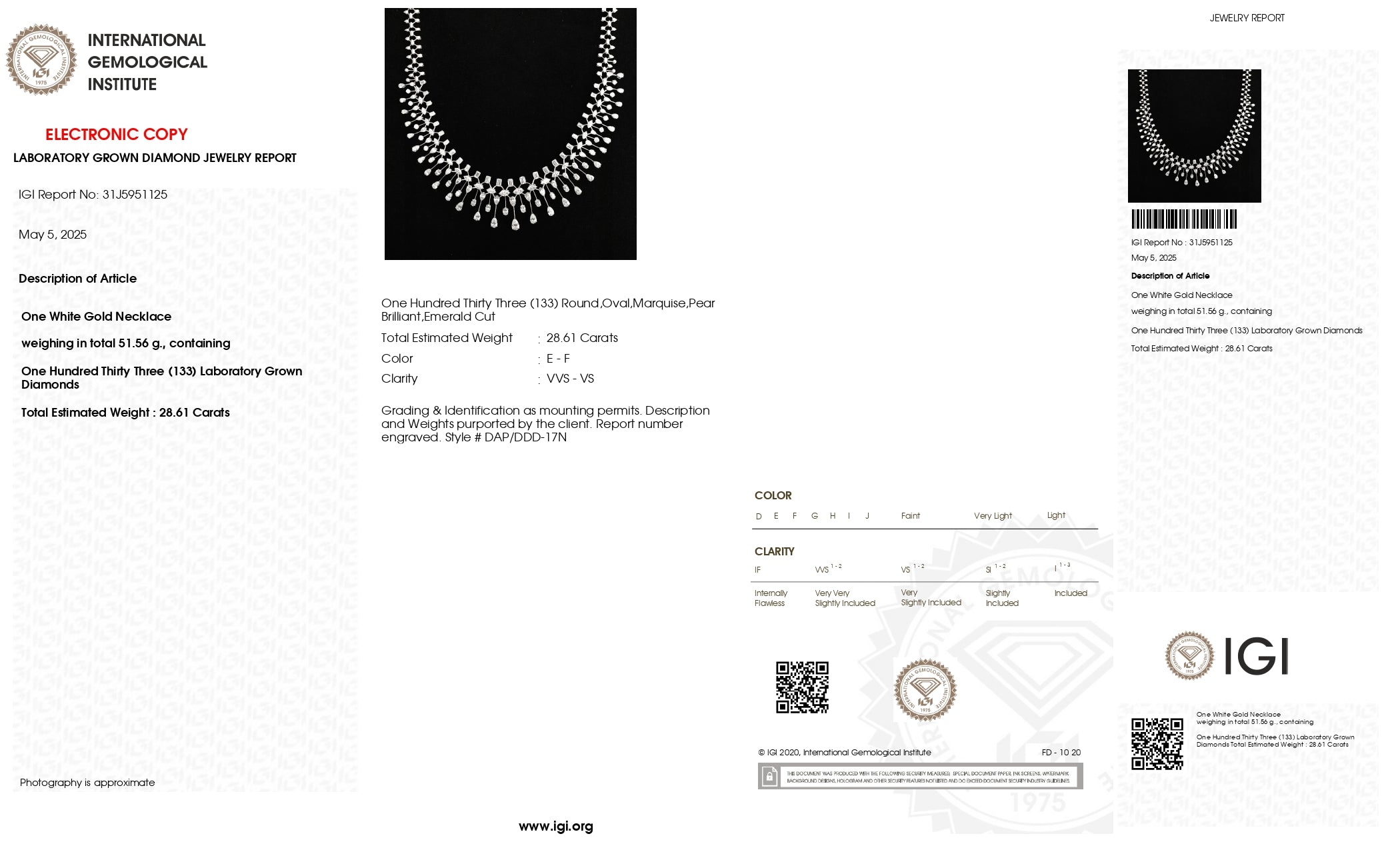 The Diamond Monsoon Gem Strand | white-gold necklace with EF color and VVS-VS clarity diamonds