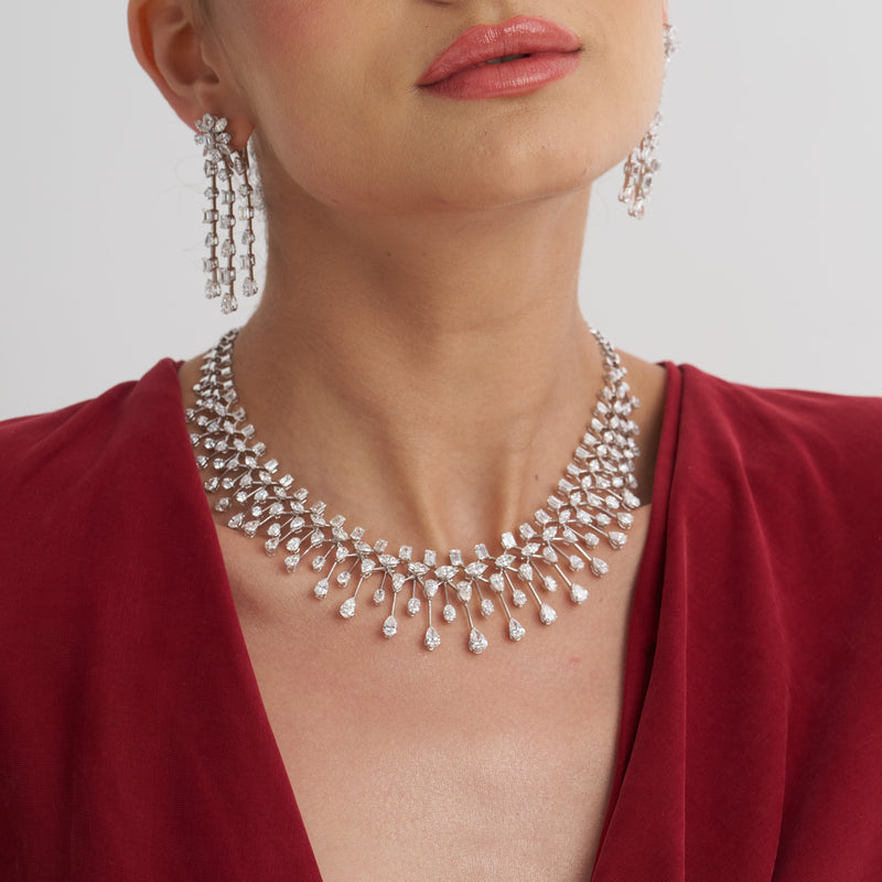 The Diamond Monsoon Gem Strand | white-gold necklace with EF color and VVS-VS clarity diamonds