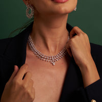 Monarch's Celestial Tribute | white-gold necklace with EF color and VVS-VS clarity diamonds