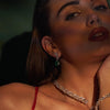 The Empress' Emerald Teardrop | white-gold earrings with EF color and VVS-VS clarity diamonds