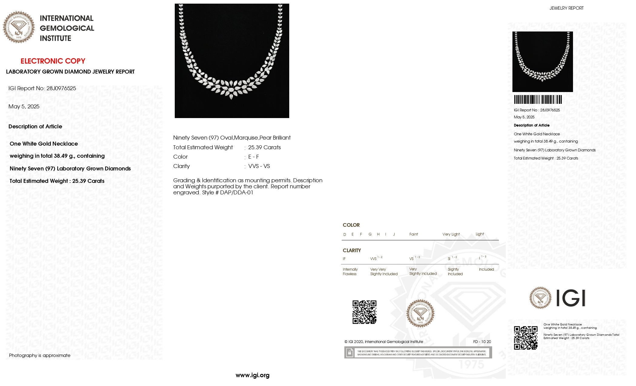 The Royal Sweetness | white-gold necklace with EF color and VVS-VS clarity diamonds