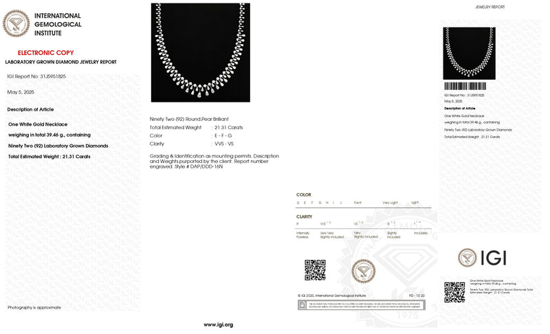 The Stellar Radiance | white-gold necklace with EFG color and VVS-VS clarity diamonds