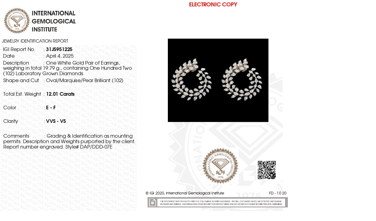 The Whispering Lumière | white-gold earrings with EF color and VVS-VS clarity diamonds