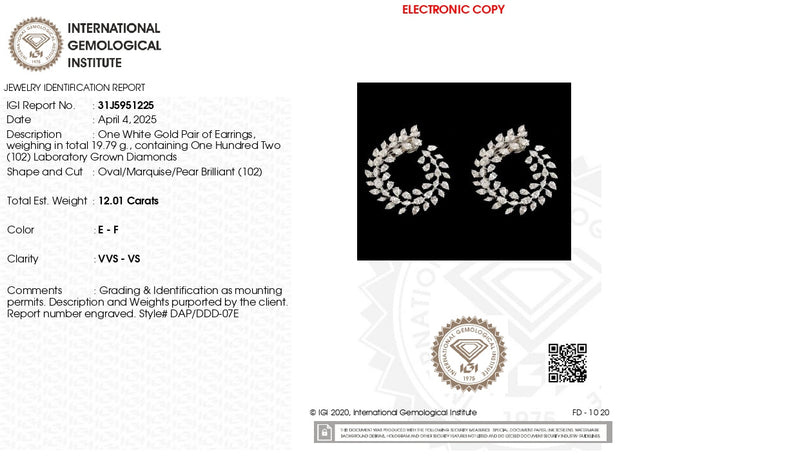The Whispering Lumière | white-gold earrings with EF color and VVS-VS clarity diamonds
